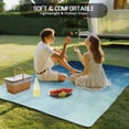 thumbnail image 4 of Blue Ombre Outdoor Rug for Patio/Deck/Porch, Non-Slip Large Area Rug 4 x 6 Ft, Coastal Beach Modern Abstract Art Indoor Outdoor Rugs Washable Area Rugs, Reversible Camping Rug Carpet Runner, 4 of 8
