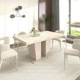 thumbnail image 5 of FFZ 160-200cm Rectangular Extendable Dining Table for 6-10 People, Veined Travertine Pattern, 5 of 14