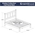 Grain Wood Furniture Shaker Solid Wood Panel Platform Bed, Queen Size