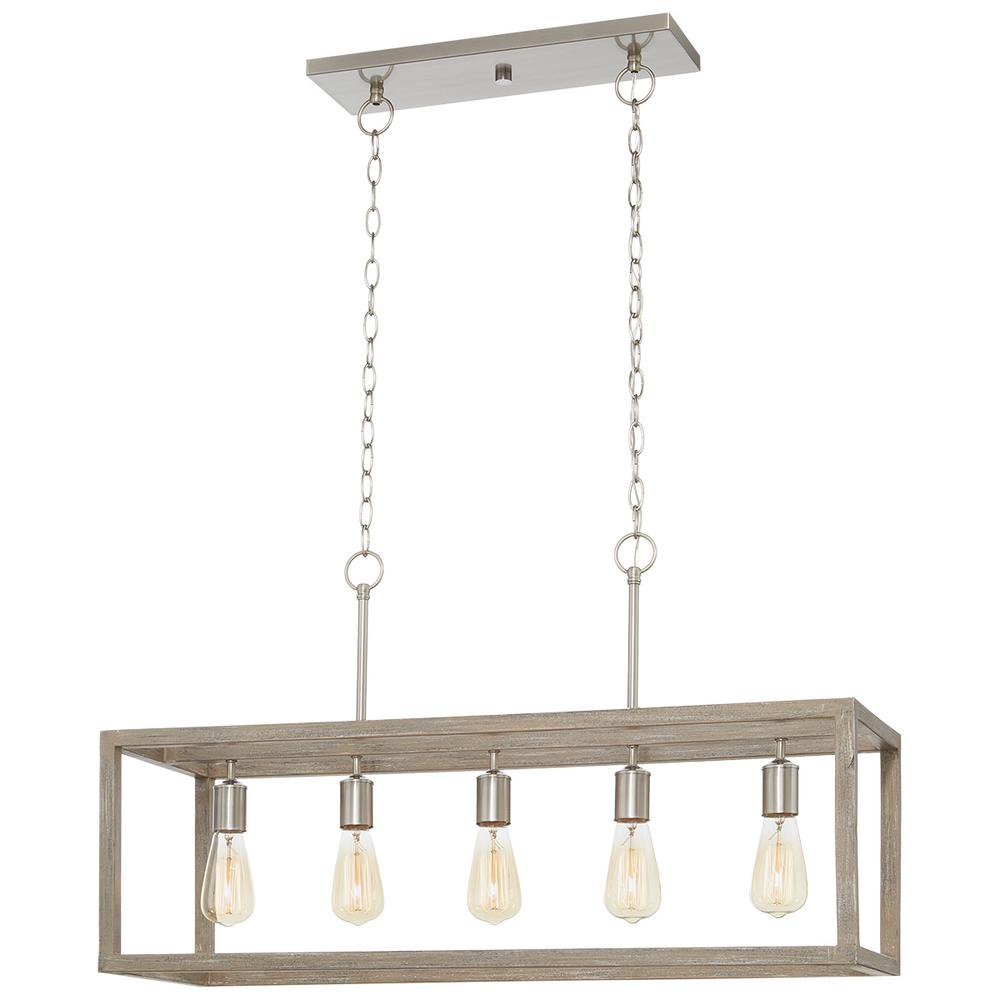 Home Decorators Collection Boswell Quarter 5Light Brushed Nickel