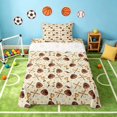 thumbnail image 2 of Manfei Sports Baseball Twin Sheets, Bedding, Beige Brown Gold 3 Pieces(1 Flat Sheet, 1 Fitted Sheet and 1 Pillowcase), 2 of 6