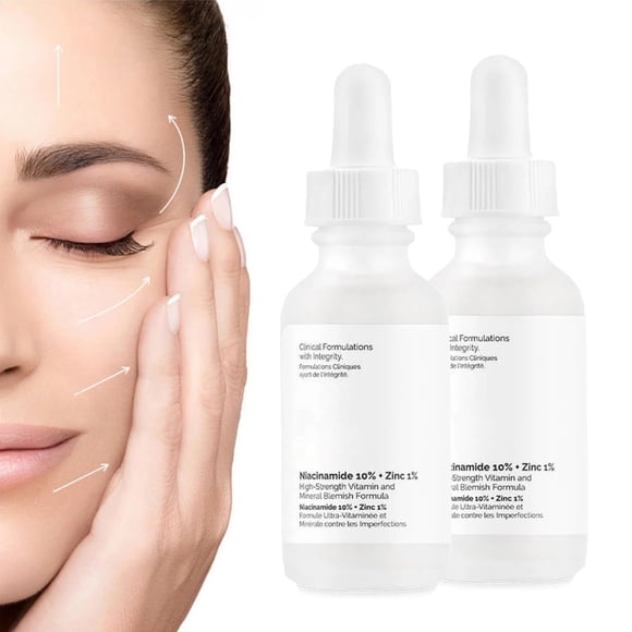 Sérum facial MIZEEYE Niacinamida 10% + Zinc 1% para mujer 2x30 ml