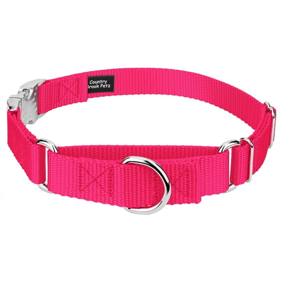 Country Brook Petz® Hot Pink Heavyduty Nylon Martingale with Premium Buckle, Extra Small
