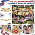 thumbnail image 4 of 4th of July Linen Bunting Banner, 250th Anniversary Independence Day Decoration String for Patriotic Party and Home Display,July 4th Decorations, 4 of 6
