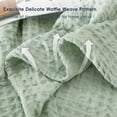thumbnail image 5 of PHF Ultra Soft Waffle Weave Blanket King Size, Washed Lightweight Summer Breathable Blankets for Hot Sleeper, Sage Green, 104x90 inches, 5 of 7