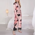 thumbnail image 3 of Picia Chibi Axolotl Sakura Fantasy Pattern Women’s Long-Sleeve Sleepwear Set - Soft 2-Piece Loungewear with Pockets, Comfy PJs for Relaxing Nights-Small, 3 of 7