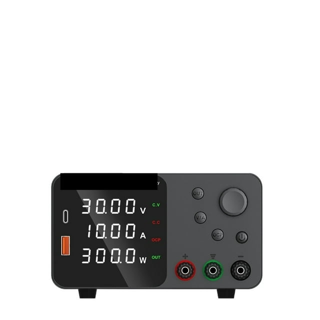 Alimentation Électrique DC Réglable 30V 10A LED Numérique Banc de Laboratoire Alimentation Stabilisée Régulateur de Tension Interrupteur, Facile à Utiliser