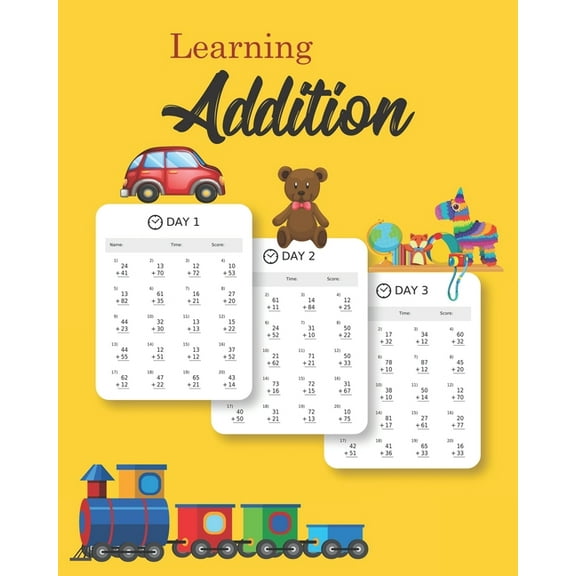 Learning Addition: 100 days of learning addition for kids (Paperback)