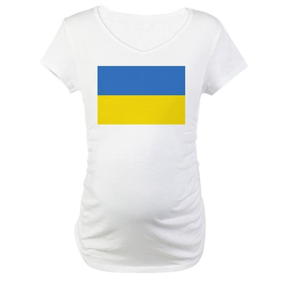 CafePress - Ukraine Flag Maternity T Shirt - Cotton Maternity T-shirt, Cute & Funny Pregnancy Tee