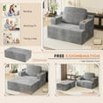 thumbnail image 3 of Homall Oversized Boneless Sofa Chair Deep Seat Sleeper Sofa Chaise Lounge Chair Indoor for living room,Gray, 3 of 8