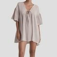 thumbnail image 1 of WILLBEST Vestidos Floreados Para Mujer Vestido Casual De Corte A Con Escote En V Y Detalle De Cómodo Y Transpirable. Para Mujer Y Mangas Con Vuelo, 1 of 3