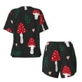 thumbnail image 5 of Picia Amanita Mushroom Pajamas Sets for Women Soft Short-Sleeved Pjs with Lounge Shorts Two Piece Sleepwear-3X-Large, 5 of 9