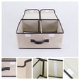 thumbnail image 2 of Unique Bargains Collapsible Storage Bin Basket with Handle for Shelves Organization Beige, 2 of 8
