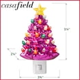 thumbnail image 7 of Ceramic Christmas Tree Night Light - Pink Plug-in Decorative Night Light with 28 Bulbs and Star Topper, 7 of 7