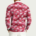 thumbnail image 5 of Fgvctg Mens Romantic Valentine's Day Sweater Ribbed Knit Crewneck Sweaters Love Heart Print Romantic Pullover Slim Fit Long Sleeve Sweater Loose Spring Blouses Pink 4XL, 5 of 5