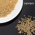 thumbnail image 3 of 2400Pcs 4mm Golden Pearl Beads No Hole Loose ABS Plastic Pearl Beads Resin Filling Material Pearl Beads for Jewelry Making and Wedding, 3 of 9