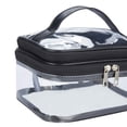 thumbnail image 5 of Bolsa de maquillaje transparente portátil con cremallera, bolsa de almacenamiento de viaje transparente impermeable, neceser cosmético con asa, 5 of 5