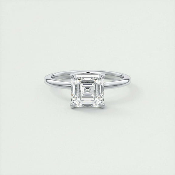 Jewelerix 925 Silver Asscher Cut Ring 1 CT Moissanite Diamond Engagement Ring Proposal Mother's Day Special Gift
