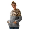 thumbnail image 5 of Shadoumai Leopard Print Hoodie For Women 1/4 Zipper Collar Top Double Sided Fleece Warm Jacket With Pockets Plus Size Clothes, 5 of 8