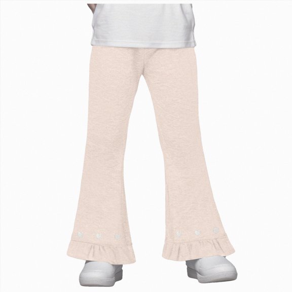 Splozh Kids Joggers Girls Fashion Girls Pants Comfortable Soft Casual Trousers Fashion Lace Girls Flared Pants Girls Lightweight Pants,Khaki,4-5 Years
