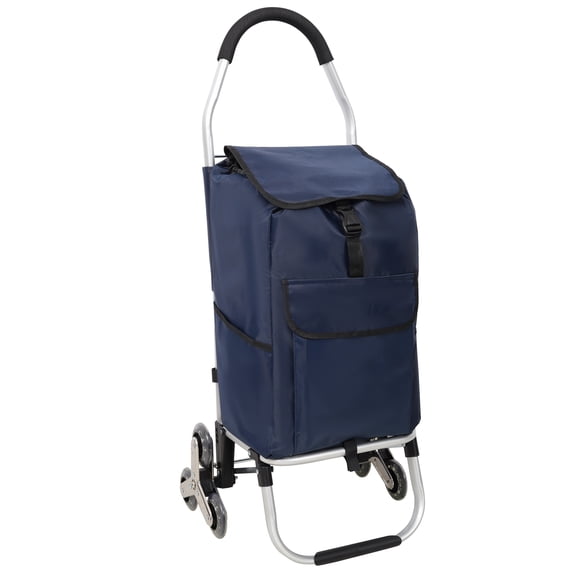LiviNest Shopping Trolley with Stair Climbing Wheels: Foldable Cart with Removable Waterproof Bag for Groceries & Heavy Loads - Lightweight Aluminum Frame & Large Capacity for Apartments & Travel
