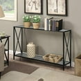 thumbnail image 3 of Hassch Simple Style Entryway Table with Iron Frame, Narrow Console Sofa Table with Open Shelf for Foyer,Living Room, Black, 3 of 7