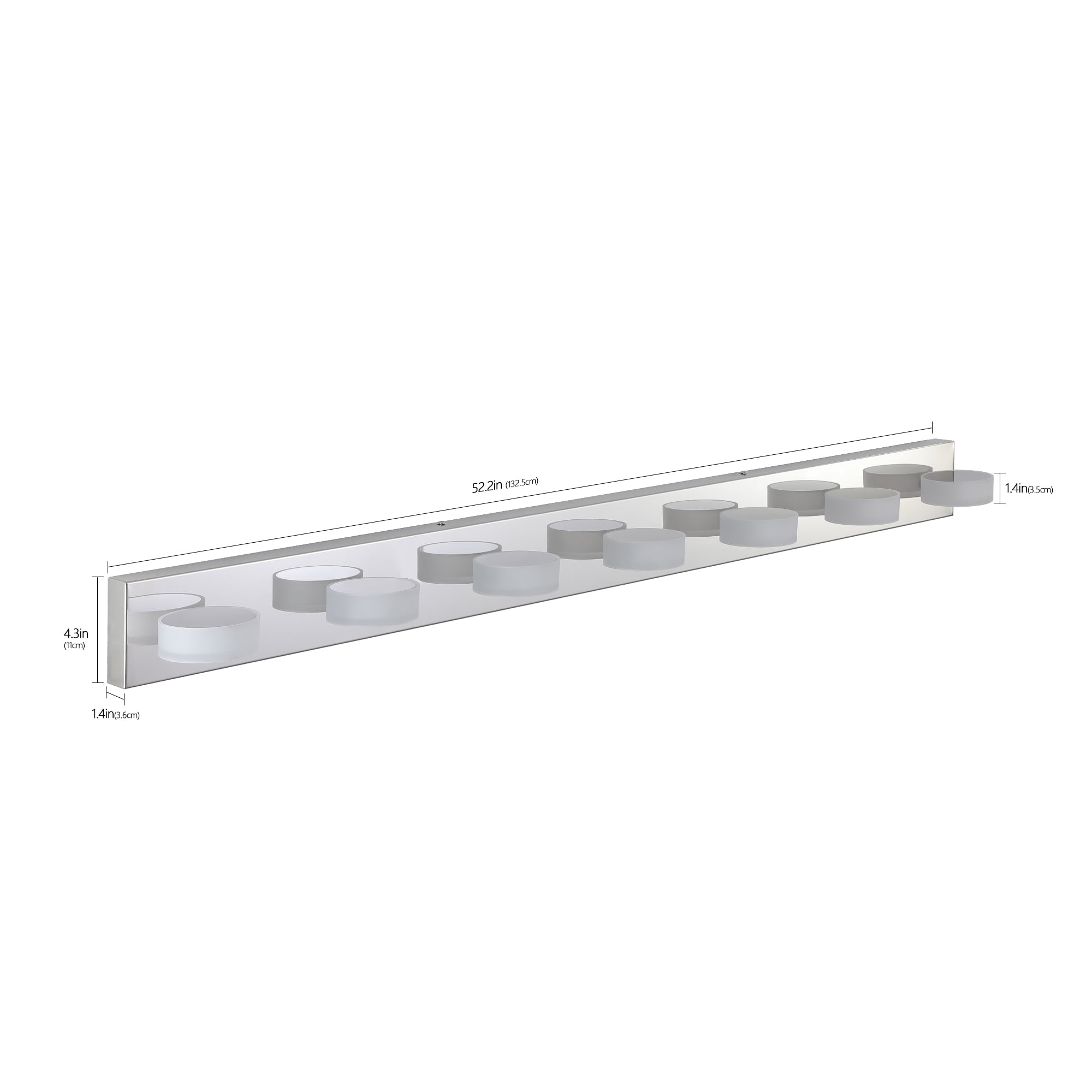 Leumius Modern 7-Light LED Vanity Light Fixture, Chrome Finish with Acrylic Light Shades, Energy-Efficient Bathroom Wall Sconce, Dimmable for Mirror, Shower and Bathroom Decor