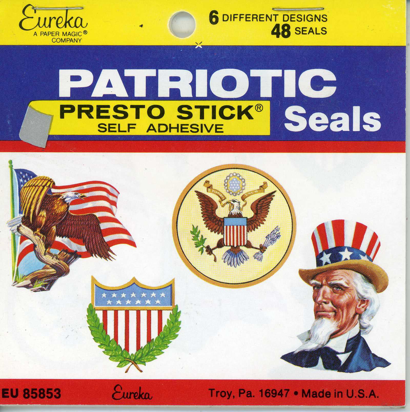 48 Patriotic Dog!! ENVELOPE SEALS LABELS STICKERS 1.2" ROUND