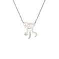 thumbnail image 2 of Delight Jewelry Silvertone Small Crystal Sabre Tooth Silvertone Dream Big Pendant Necklace, 25", 2 of 4