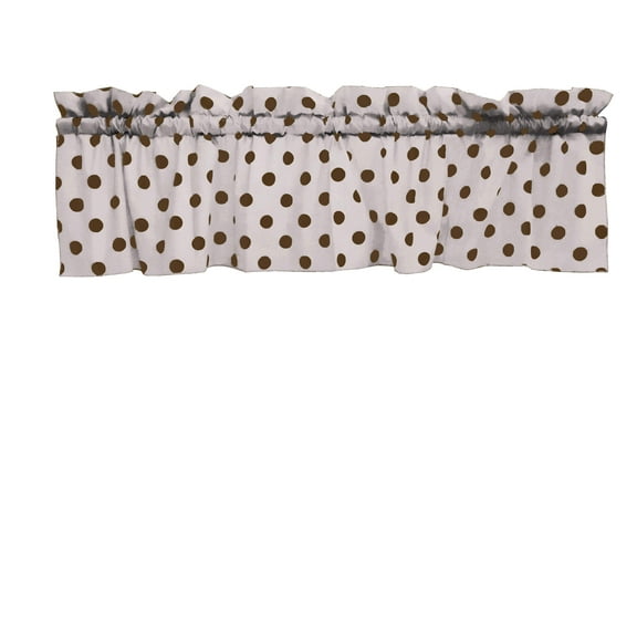 Cotton Window Valance Polka Dots Print 58 Inch Wide / Brown on White