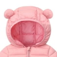 thumbnail image 4 of Black Jacket Girls Cute Cropped Baby Puffer Coat Toddler Winter Coat Bear Ears Hooded Jacket Long Sleeve Light Winter Coats for Kids Baby Girls Toddler Puffer Jacket Baby Boy Clothes, 4 of 6