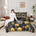 thumbnail image 4 of Homewish Animal Lion Boy Girl Bedding Comforter Set 2pcs,Chic Floral Golden Rose Twin Comforter Sets Microfiber,Abstract Vintage Flowers Wildlife Breathable Bedding Set,Ultra Soft Home Decor, 4 of 8