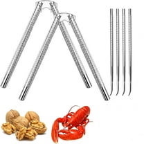 6 Pieces Nut Crackers and Picks Stainless Steel Nutcracker Metal Shell Cracker for Seafood Nuts Lobster Crackers(Silver)