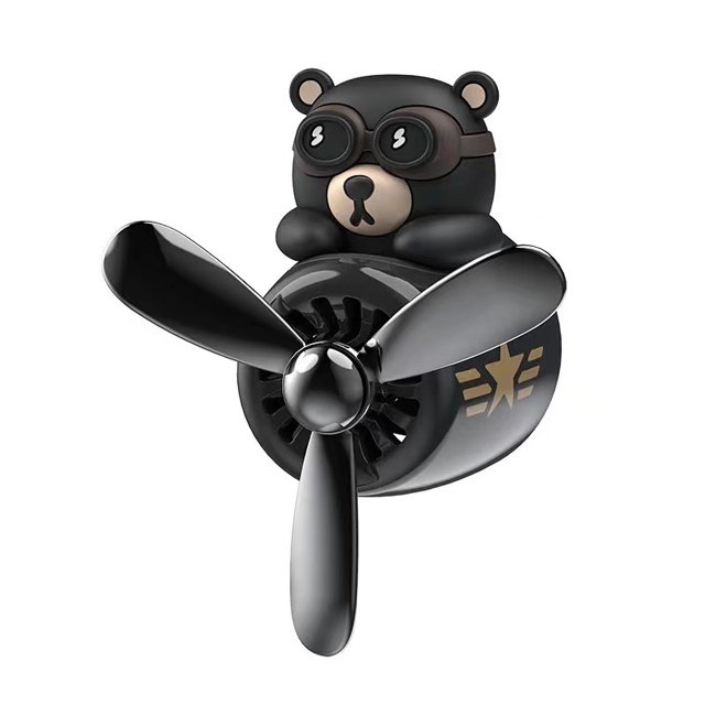 Ambientador de dibujos animados de oso, ambientador de coche en forma de abanico con dos sellos TUNC Sencillez