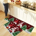thumbnail image 5 of Kitchen Rug Mat Gnome, Set of 2, Anti-Fatigue Non-Skid Washable Kitchen Runner Rugs, Tree Buffalo Plaid Soft Comfort Rug for Kitchen, Floor Home, Front of Sink, Laundry, 5 of 6