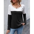 thumbnail image 4 of Zeagoo Womens Fall Tops Casual Shirts Long Sleeve Crewneck Sweatshirts Color Block Waffle Tunic Shirts Jumper Tops Fall Winter Tunics, 4 of 6