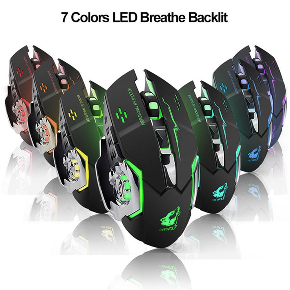 Rechargeable X8 Wireless Silent LED Backlit USB Optical Ergonomic Gaming Mouse L 