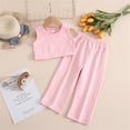 thumbnail image 4 of SNKSDGM Girls Girls Spring Outfits Red Outfits Baby Girl Children's Clothes 2025 New Girls Fashion Casual Sleeveless Vest Solid Color Suit Wind Two Piece Set 2-3 Years, 4 of 5