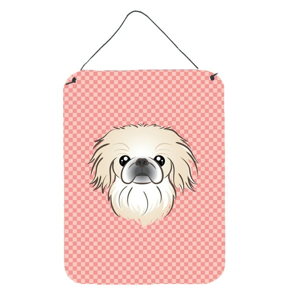 Carolines Treasures BB1221DS1216 Checkerboard Pink Pekingese Wall and Door Hanging Prints