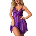 thumbnail image 2 of uublik Women's Lingerie Set Valentine's Day Lace Dress Mesh Chemise Nightgown Sleepwear with Panty Purple XL, 2 of 4