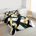 thumbnail image 3 of Homewish Black Stripes 3 Pieces Queen Comforter Set for Teens Boys Girls,Geometric Lines Ultra Soft Bedding Sets,Vintage Aesthetic Bedding Comforter Set,Breathable Home Decor,Reversible, 3 of 8