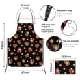 thumbnail image 3 of Pioneer Flower Floral Print Pattern Cotton Linen Apron with Pockets, Waterproof Adjustable, 33x27 Inch for Kitchen, Gardening, BBQ, Salon, 3 of 6