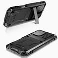 thumbnail image 2 of ELEHOLD for iPhone 16 Case,Outdoor Sports Military Heavy Duty Full Body Cover with Built in Tempered Glass Screen Protector Hidden Kickstand Shockproof Dustproof Case for iPhone 16,Black, 2 of 9