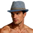 thumbnail image 5 of Noric Men Summer Fedora Hat UPF 50+ UV Protection Wide Brim Straw Sun Hat Casual Beach Cap for Vacation Travel, 5 of 5