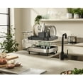 thumbnail image 3 of Joseph Joseph Excel Stainless Steel 2-Tier Dish Drying Rack with Wine Glass Holders, 3 of 5