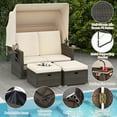 thumbnail image 5 of Gymax Rattan Daybed w/ Adjustable Backrests & Retractable Canopy for Patio Beige, 5 of 6