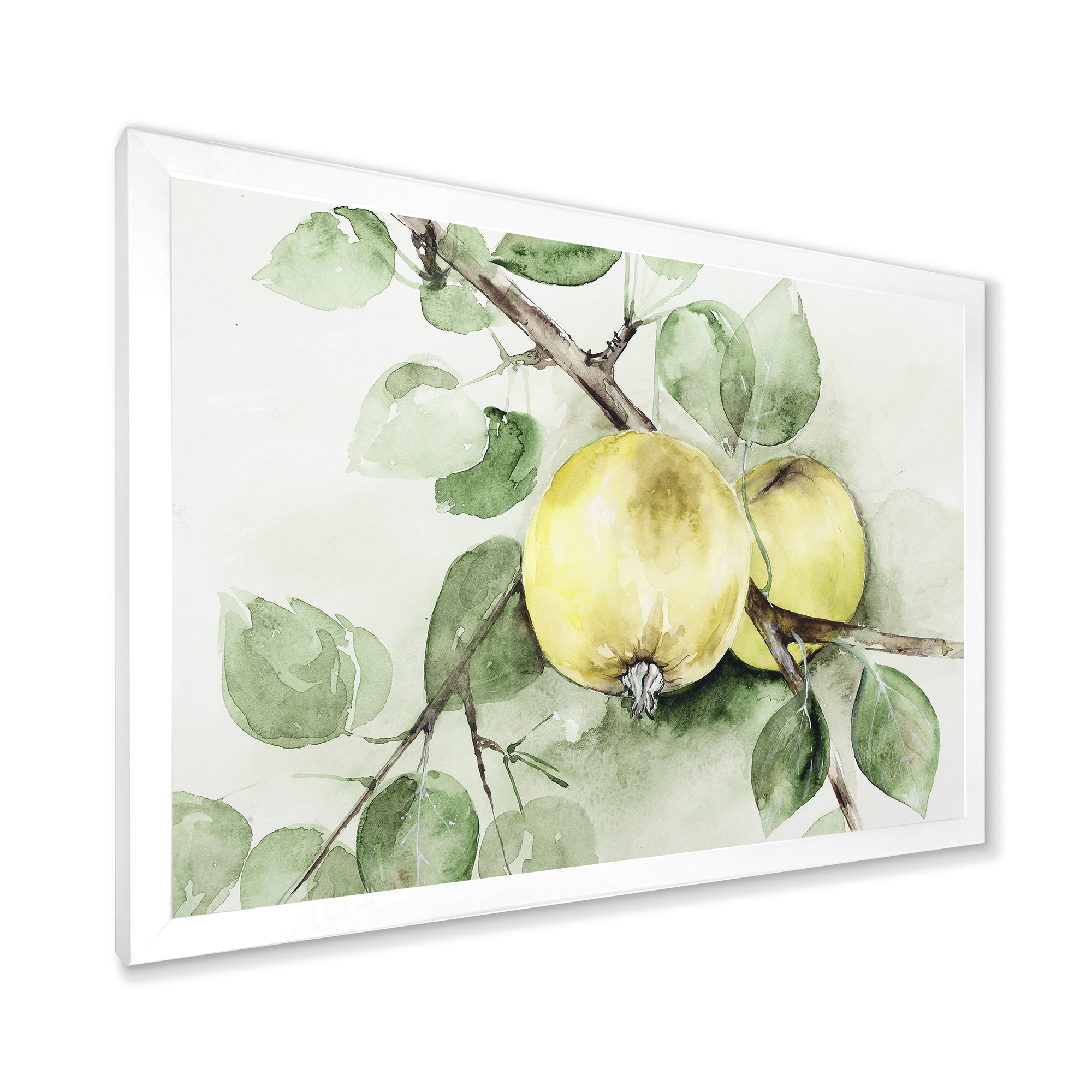 Designart 'Ancient Green Appels' Farmhouse Framed Art Print
