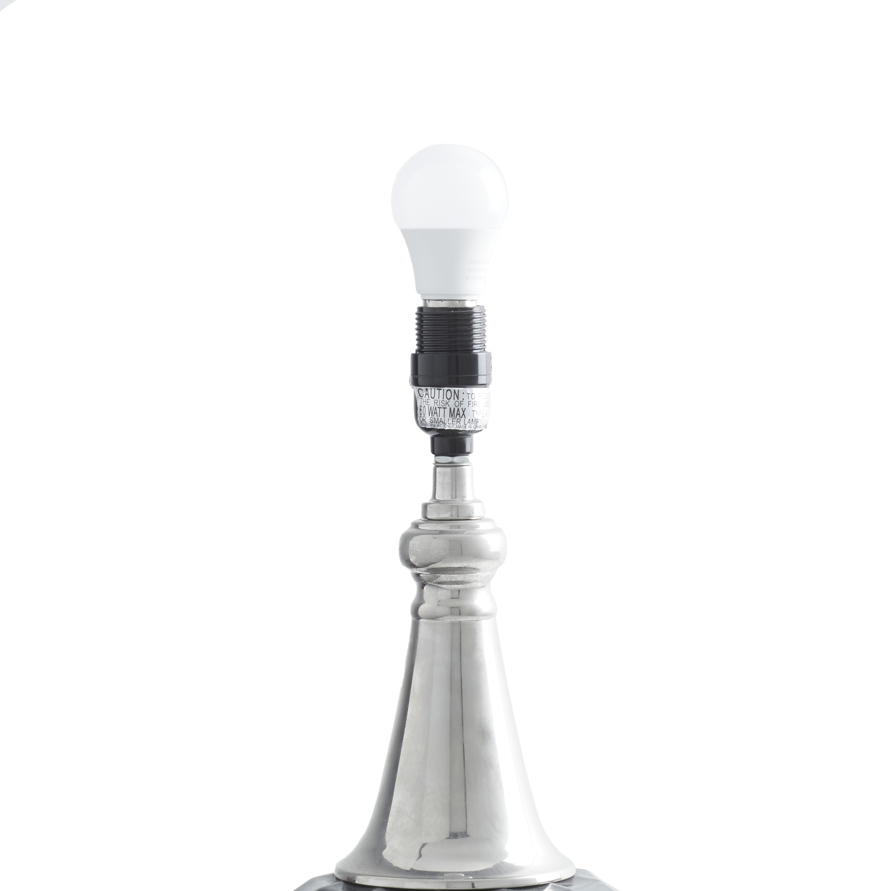 DecMode Gray Modern Glass Table Lamp with Shade, 27"H