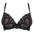 thumbnail image 4 of Pour Moi New Romance Plunge Push Up Underwire Bra (184002),32A,Black/Rose, 4 of 7