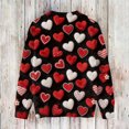 thumbnail image 4 of Dwralegc Womens Valentines Day Sweater Heart Graphic Cute Sweater Long Sleeve Crew Neck Casual Spring Lightweight Pullover Tops Deep Red M, 4 of 4